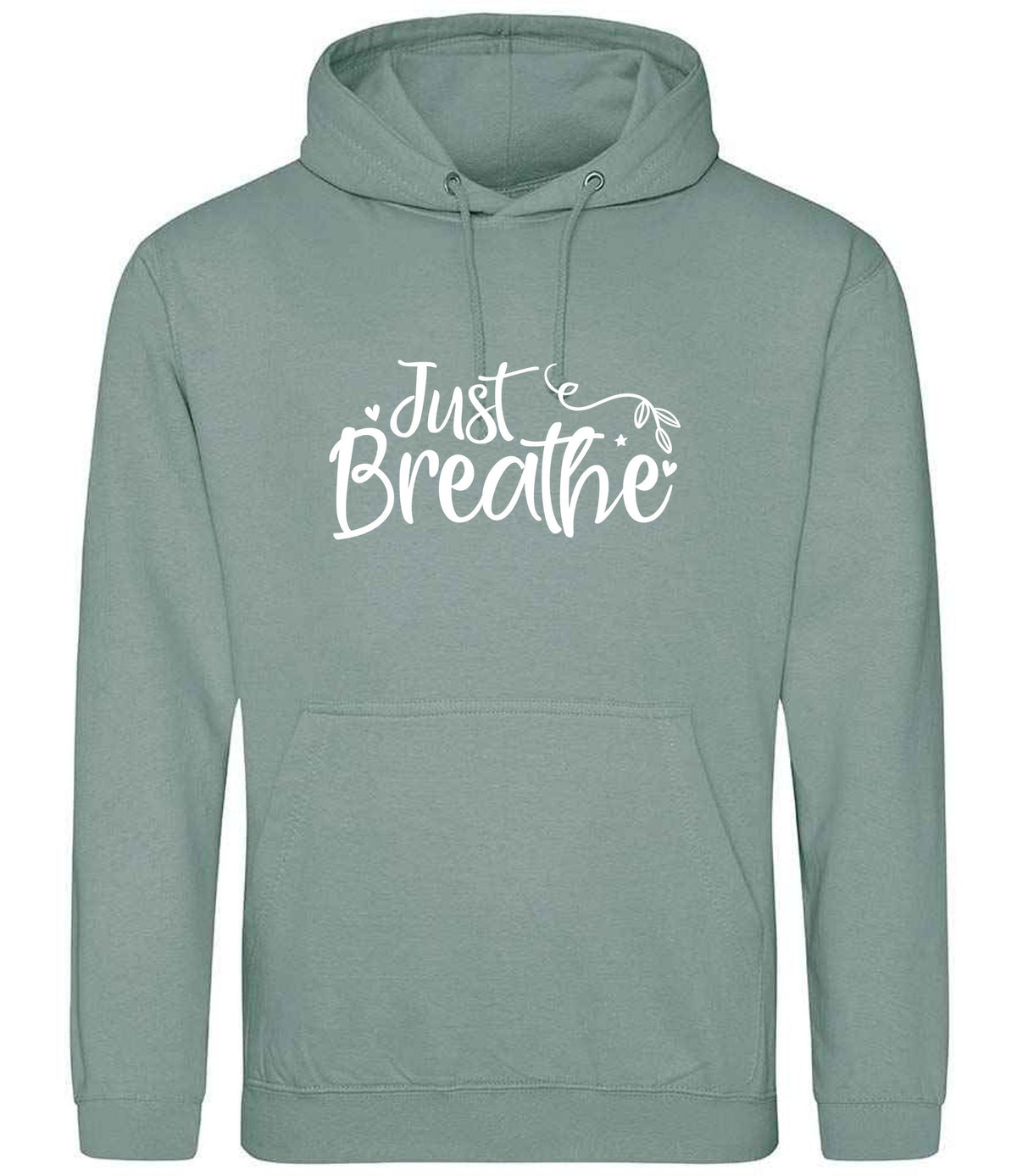 Just Breathe hoodie in dusty green