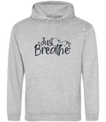 Just Breathe hoodie in heather grey