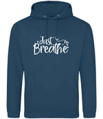 Just Breathe hoodie in ink blue