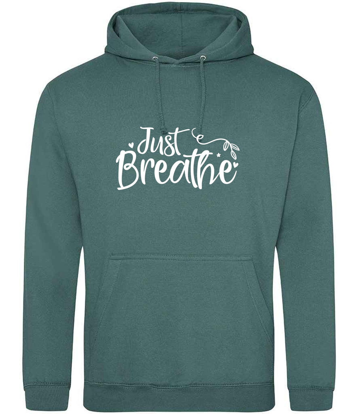 Just Breathe hoodie in moss green