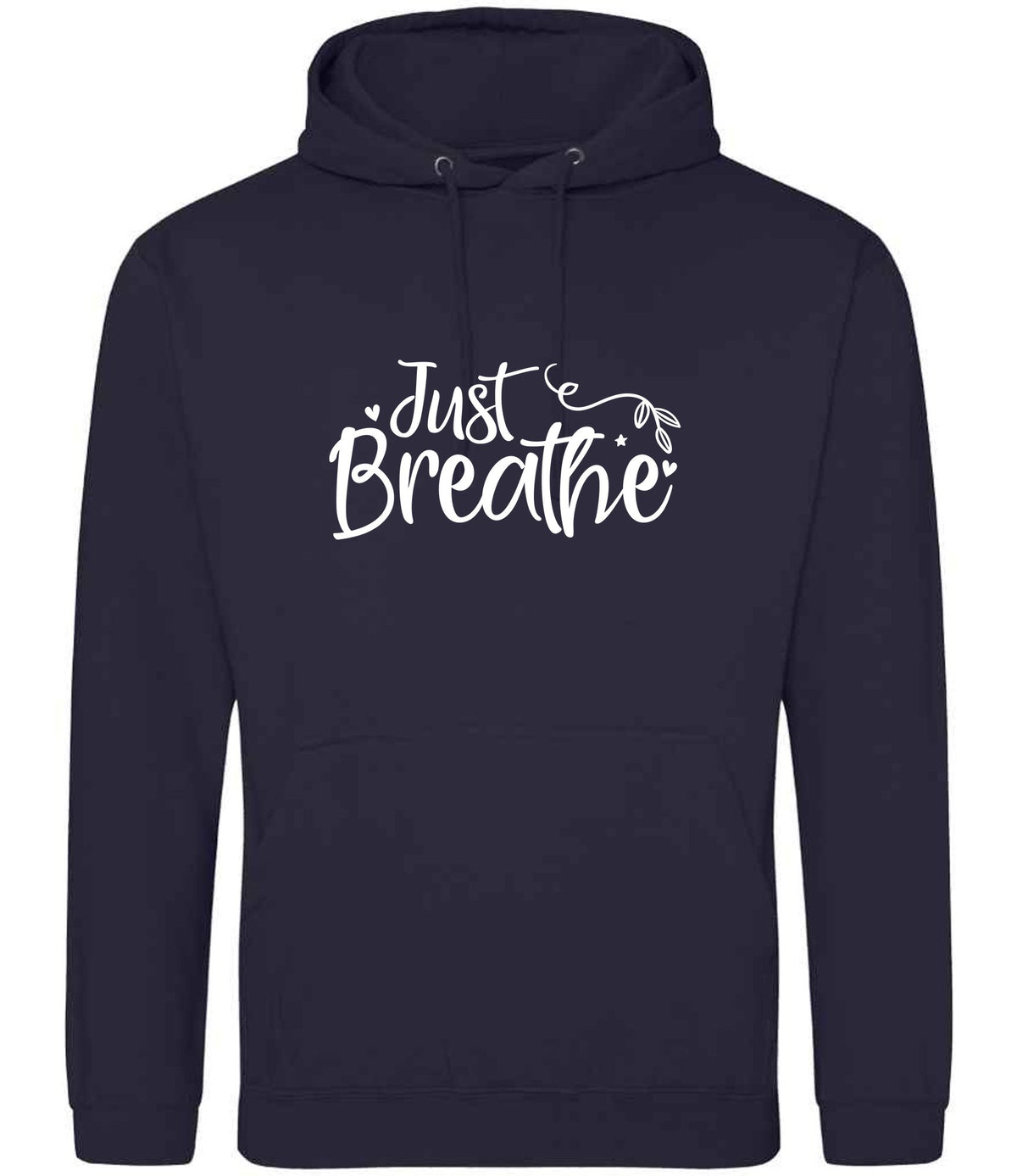 Just Breathe hoodie in new french navy