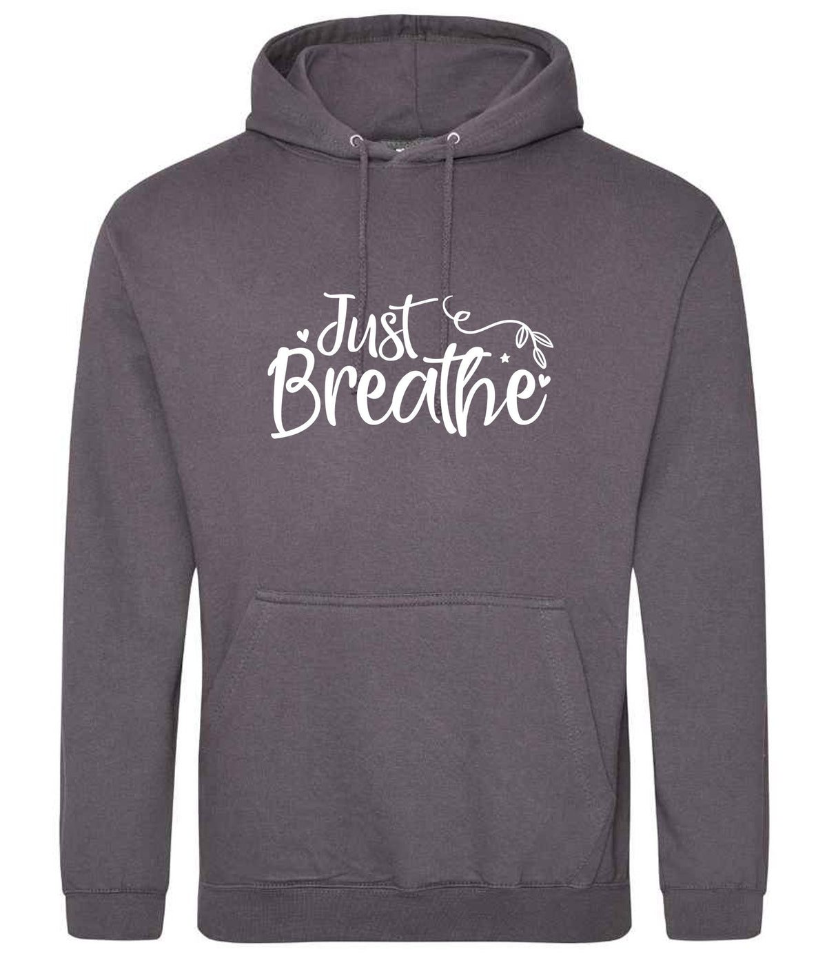 Just Breathe hoodie in steel grey