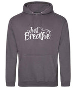 Just Breathe hoodie in steel grey