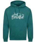 Just Breathe hoodie in teal