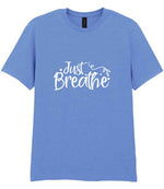Just Breathe t-shirt in carolina blue