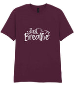 Just Breathe t-shirt in maroon