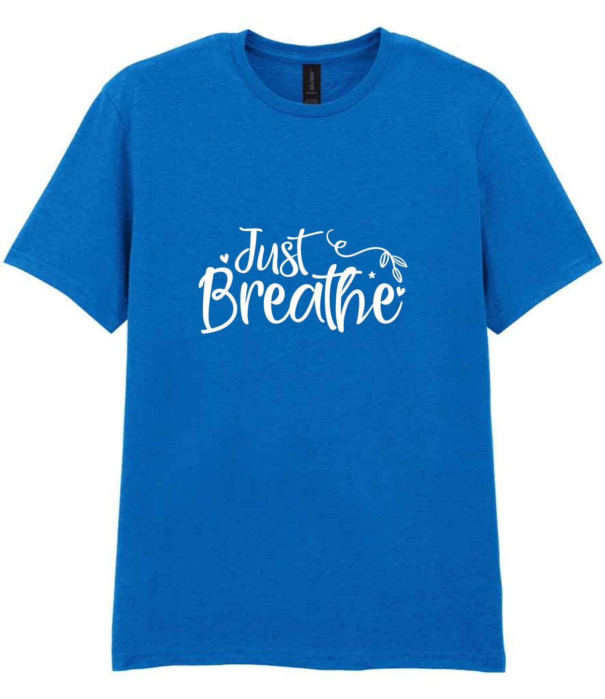 Just Breathe t-shirt in royal blue