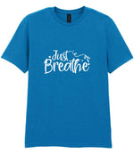Just Breathe t-shirt in sapphire blue