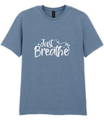 Just Breathe t-shirt in stone blue