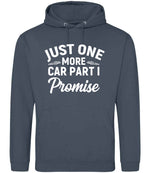 JUST ONE MORE CAR PART I Promise hoodie in airforce blue