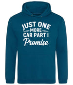 JUST ONE MORE CAR PART I Promise hoodie in deep sea blue