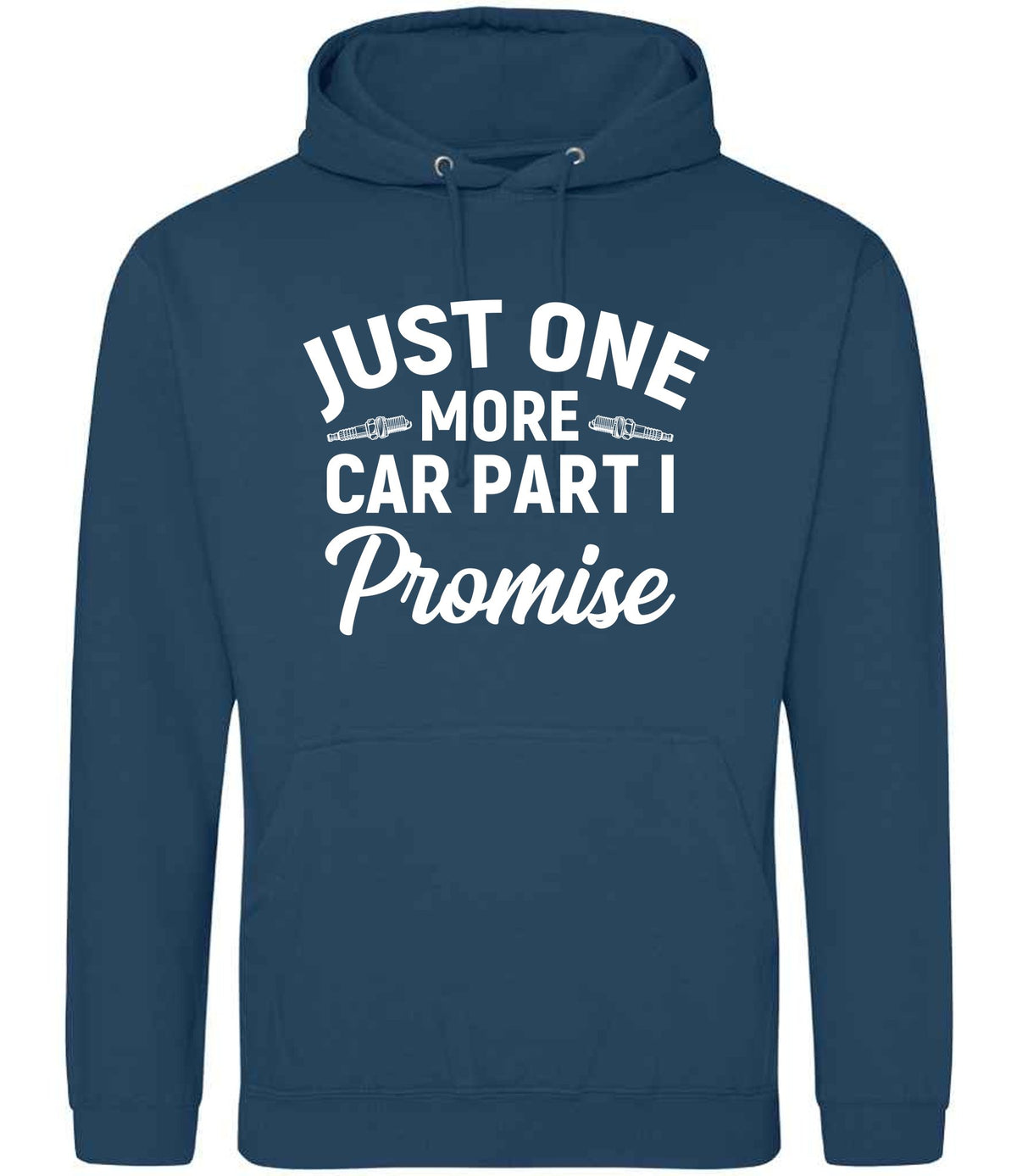 JUST ONE MORE CAR PART I Promise hoodie in ink blue