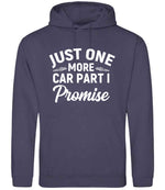 JUST ONE MORE CAR PART I Promise hoodie in shark grey