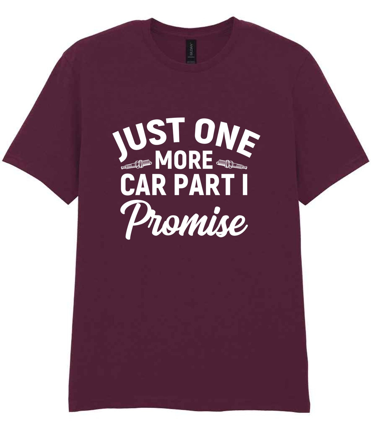 JUST ONE MORE CAR PART I Promise t-shirt in maroon