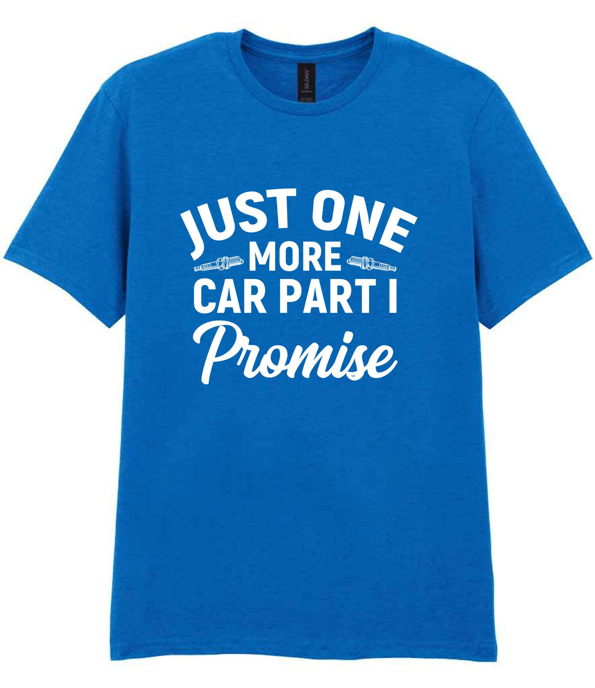 JUST ONE MORE CAR PART I Promise t-shirt in royal blue