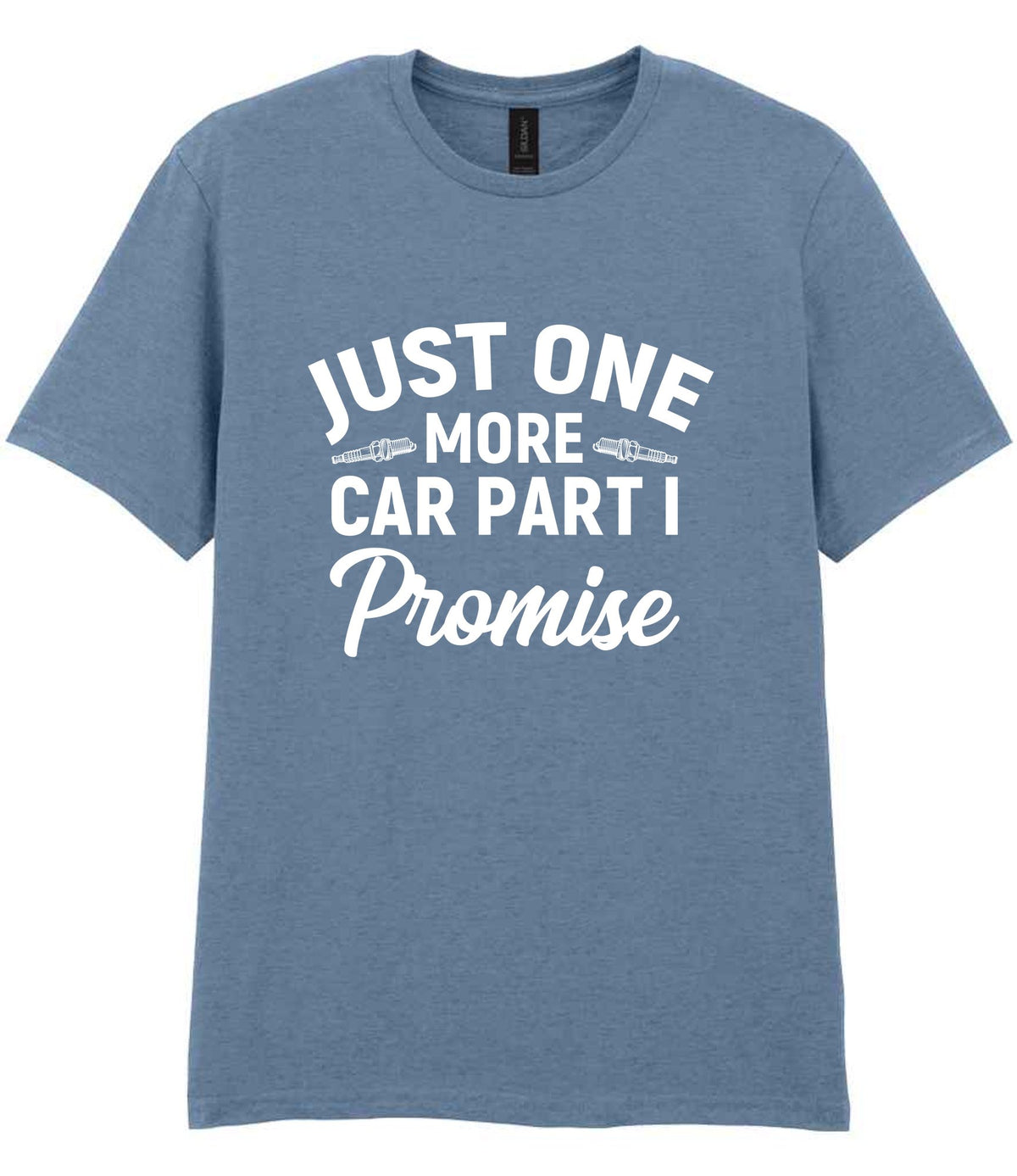 JUST ONE MORE CAR PART I Promise t-shirt in stone blue
