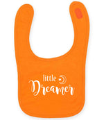 Little Dreamer toddler bib in orange