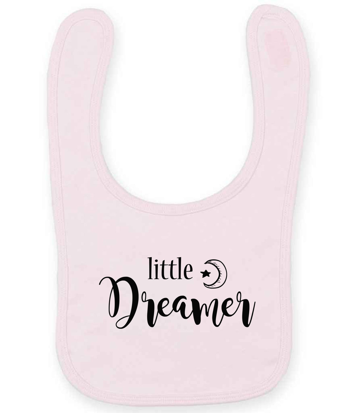 Little Dreamer toddler bib in pale pink