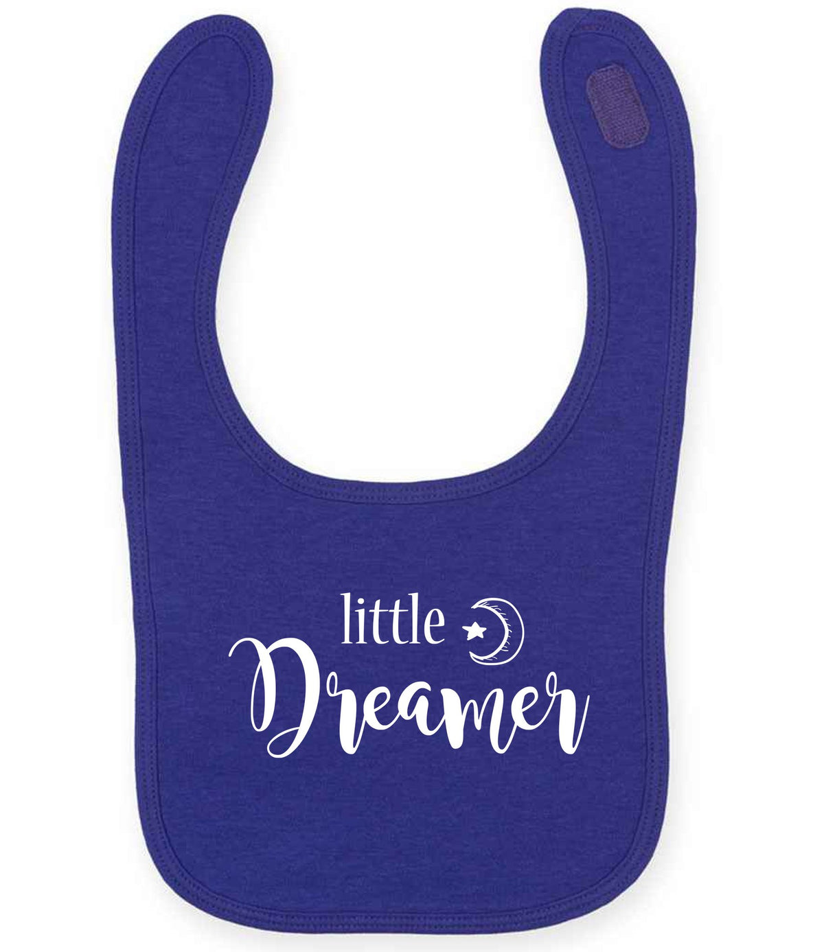Little Dreamer toddler bib in purple