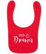 Little Dreamer toddler bib in red