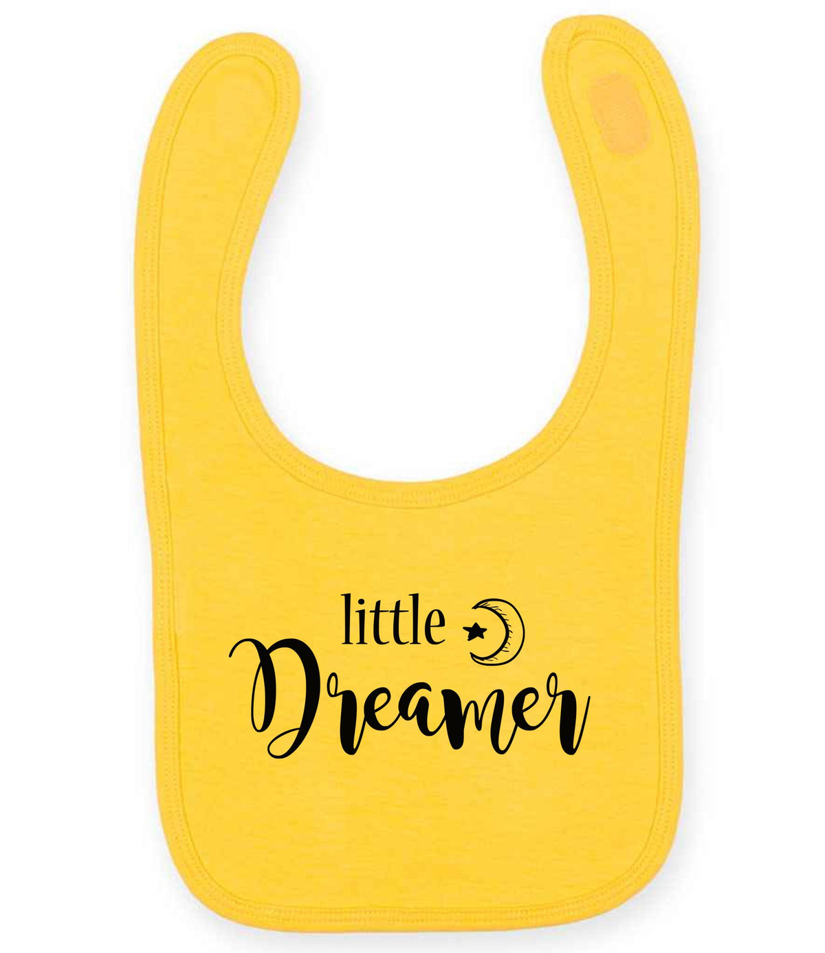 Little Dreamer toddler bib in sunflower
