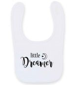 Little Dreamer toddler bib in white