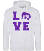 Love – Unisex Hoodie in Ash with Purple vinyl