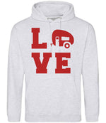 Love – Unisex Hoodie in Ash with Red vinyl