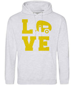 Love – Unisex Hoodie in Ash with Yellow vinyl