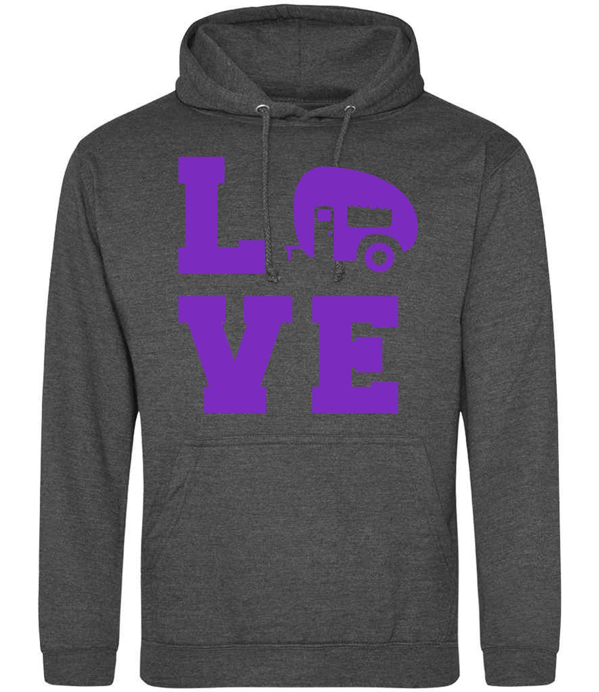 Love – Unisex Hoodie in Charcoal with Purple vinyl