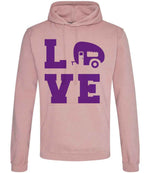 Love – Unisex Hoodie in Dusty Pink with Purple vinyl