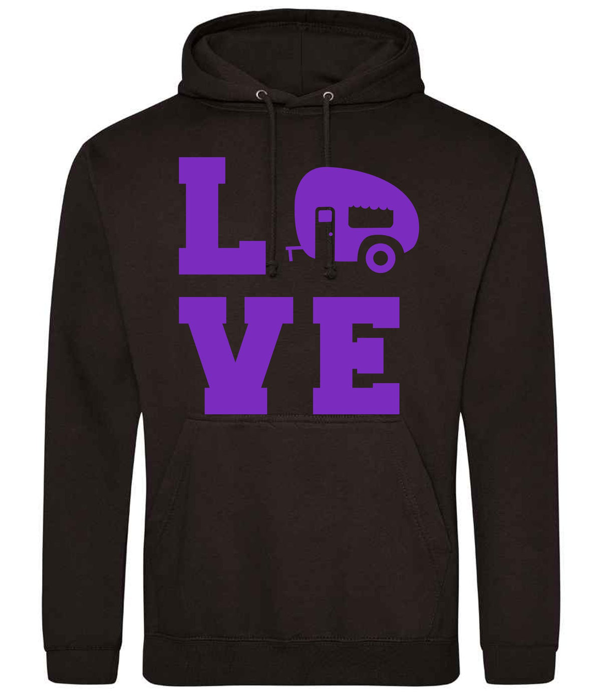 Love – Unisex Hoodie in Jet Black with Purple vinyl