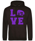 Love – Unisex Hoodie in Jet Black with Purple vinyl