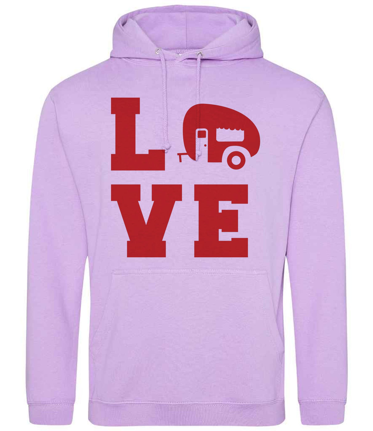 Love – Unisex Hoodie in Lavender with Red vinyl