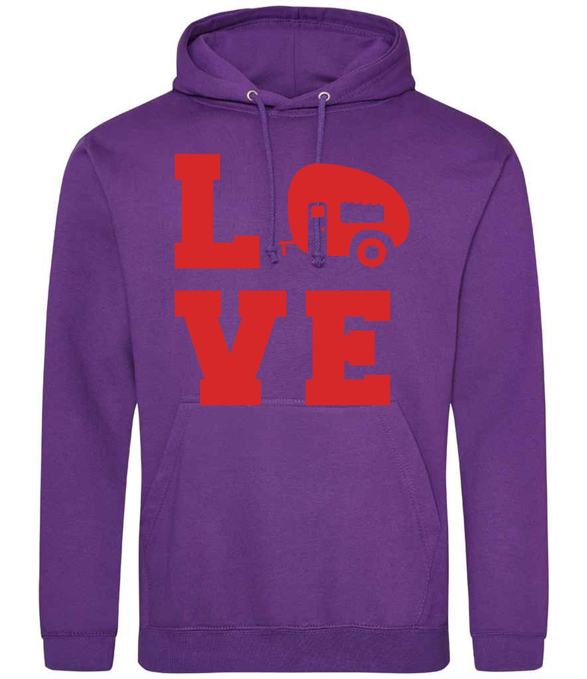 Love – Unisex Hoodie in Purple with Red vinyl