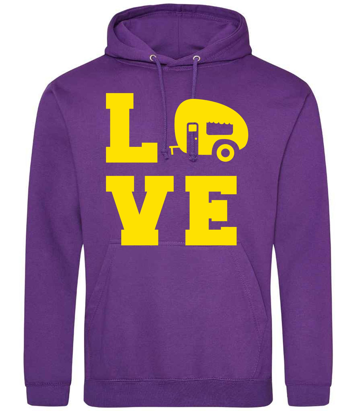 Love – Unisex Hoodie in Purple with Yellow vinyl