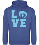 Love – Unisex Hoodie in Royal Blue with Baby Blue vinyl