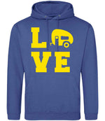 Love – Unisex Hoodie in Royal Blue with Yellow vinyl