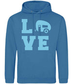 Love – Unisex Hoodie in Sapphire Blue with Baby Blue vinyl