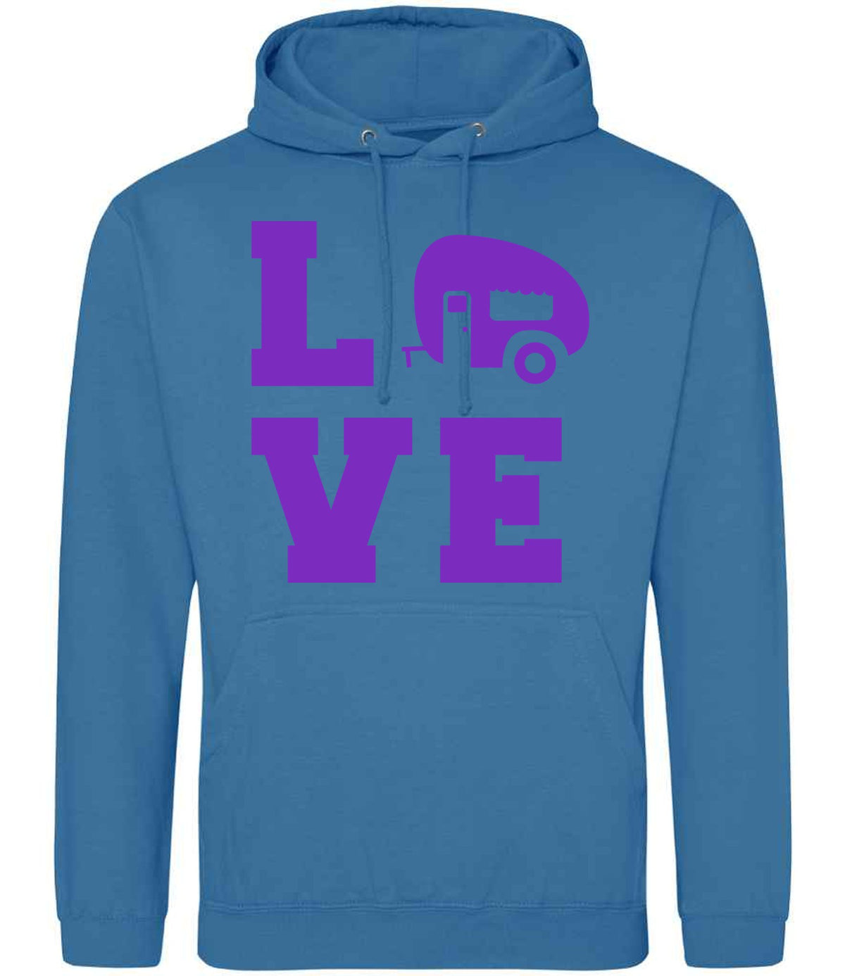 Love – Unisex Hoodie in Sapphire Blue with Purple vinyl