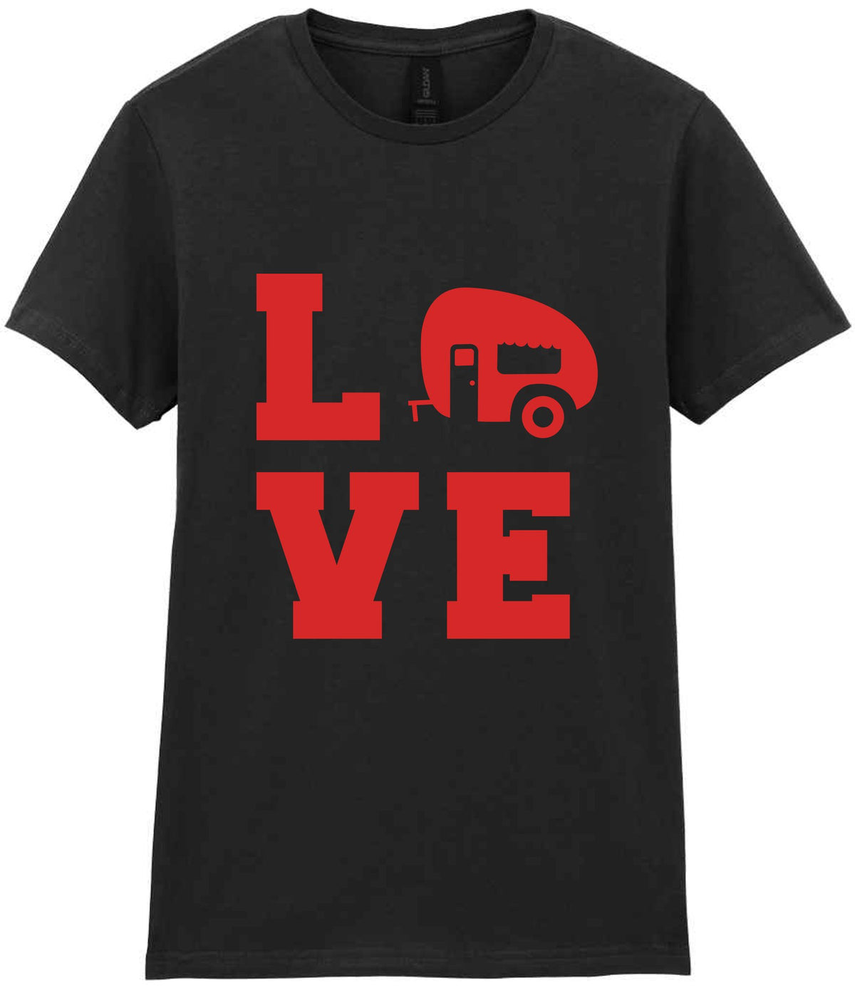Love – Ladies T-Shirt in Black with Red vinyl