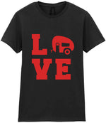 Love – Ladies T-Shirt in Black with Red vinyl