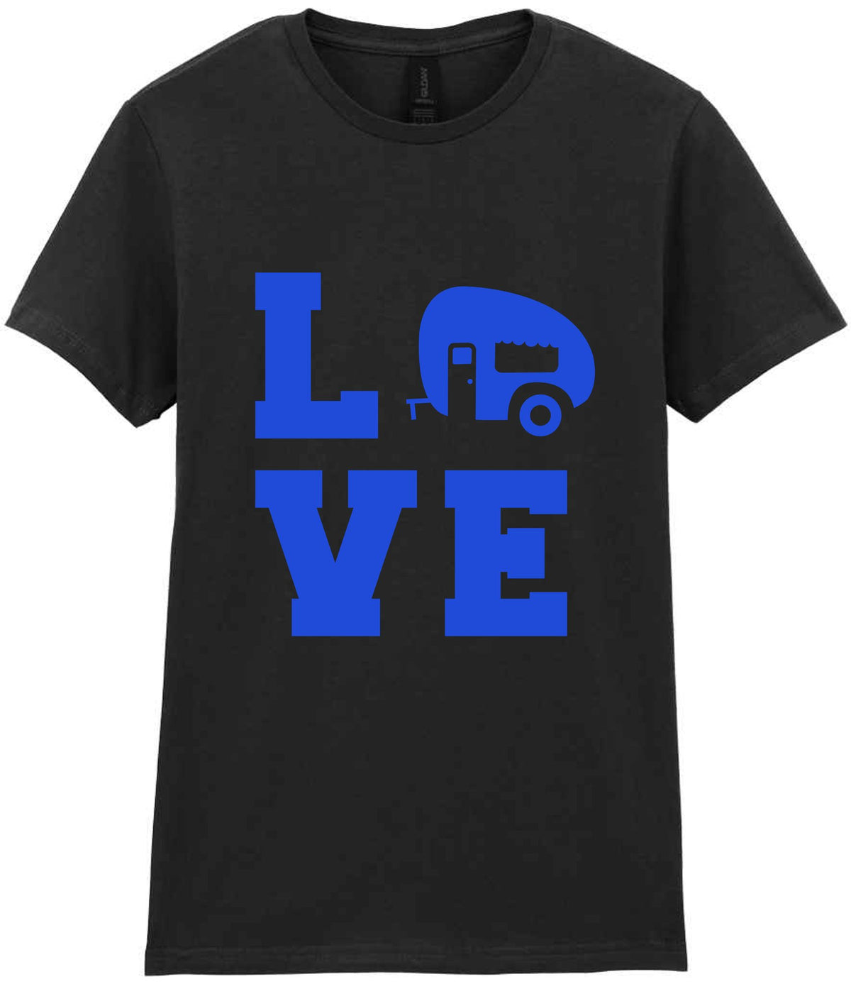 Love – Ladies T-Shirt in Black with Royal Blue vinyl