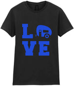 Love – Ladies T-Shirt in Black with Royal Blue vinyl