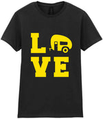Love – Ladies T-Shirt in Black with Yellow vinyl