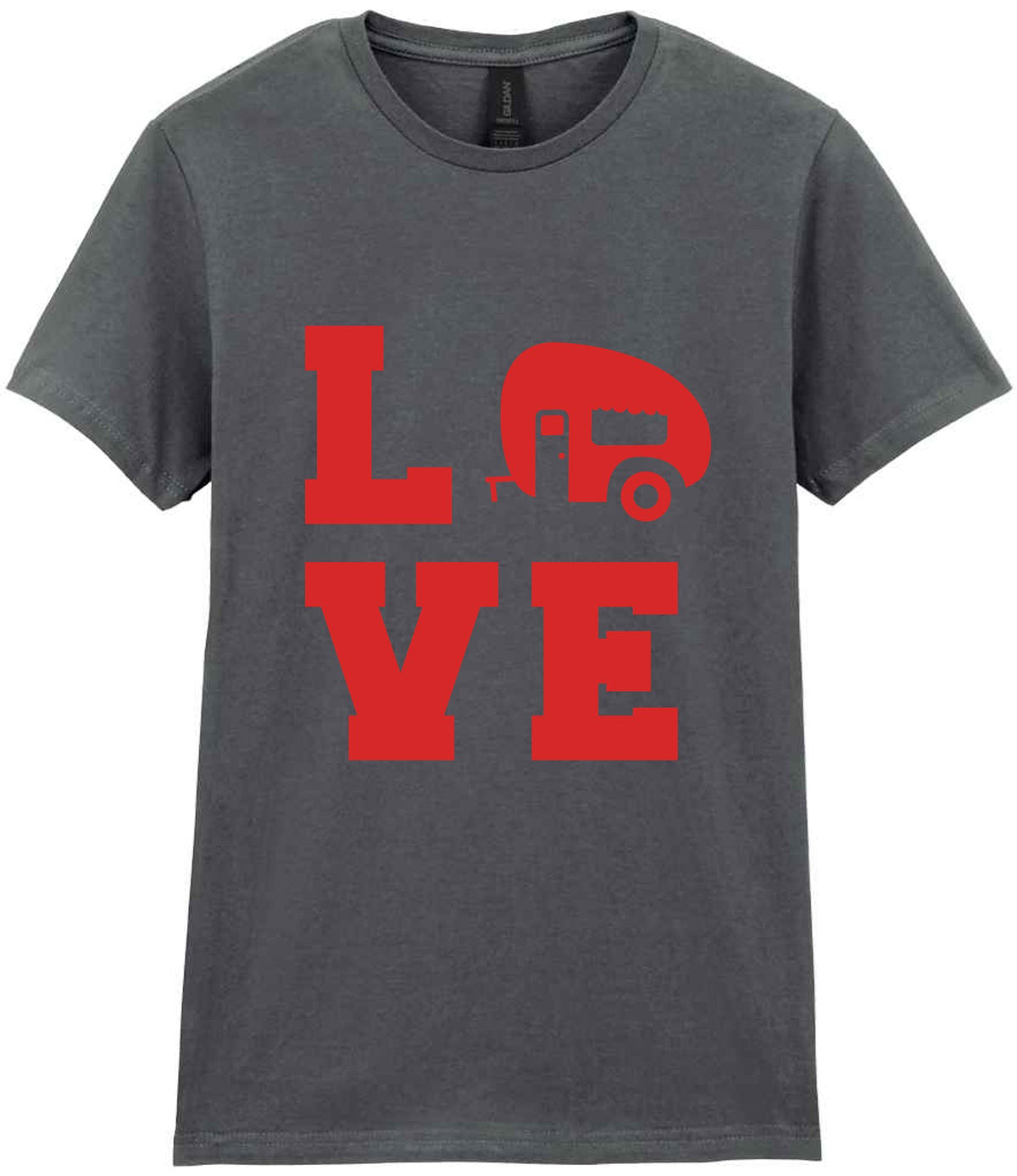 Love – Ladies T-Shirt in Charcoal with Red vinyl