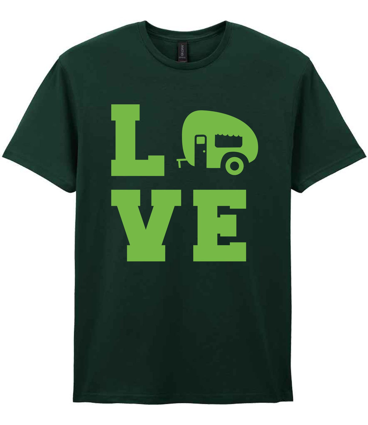 Love – Unisex T-Shirt in Forest Green with Apple Green vinyl