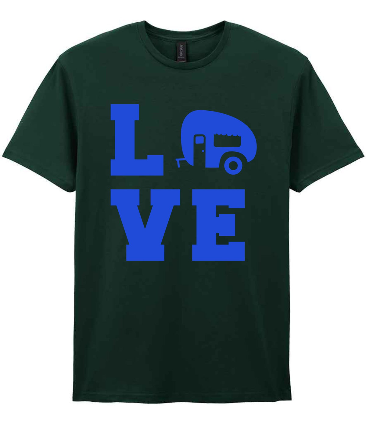 Love – Unisex T-Shirt in Forest Green with Royal Blue vinyl
