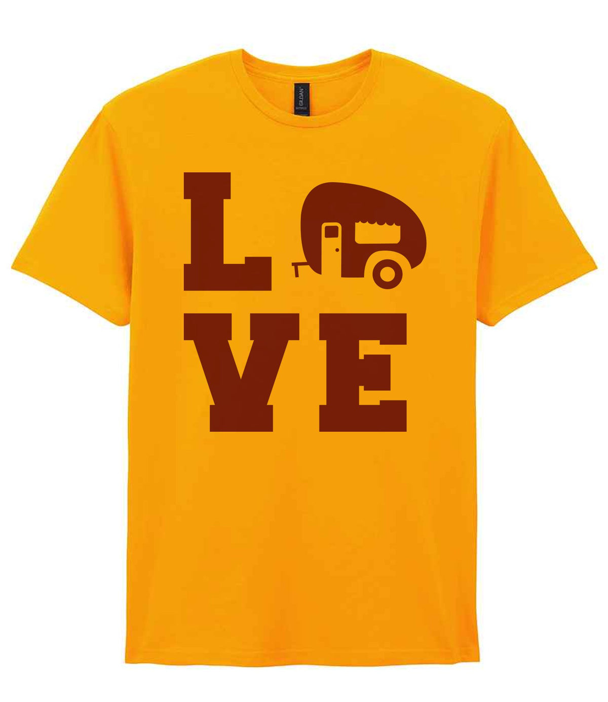 Love – Unisex T-Shirt in Gold with Purple vinyl