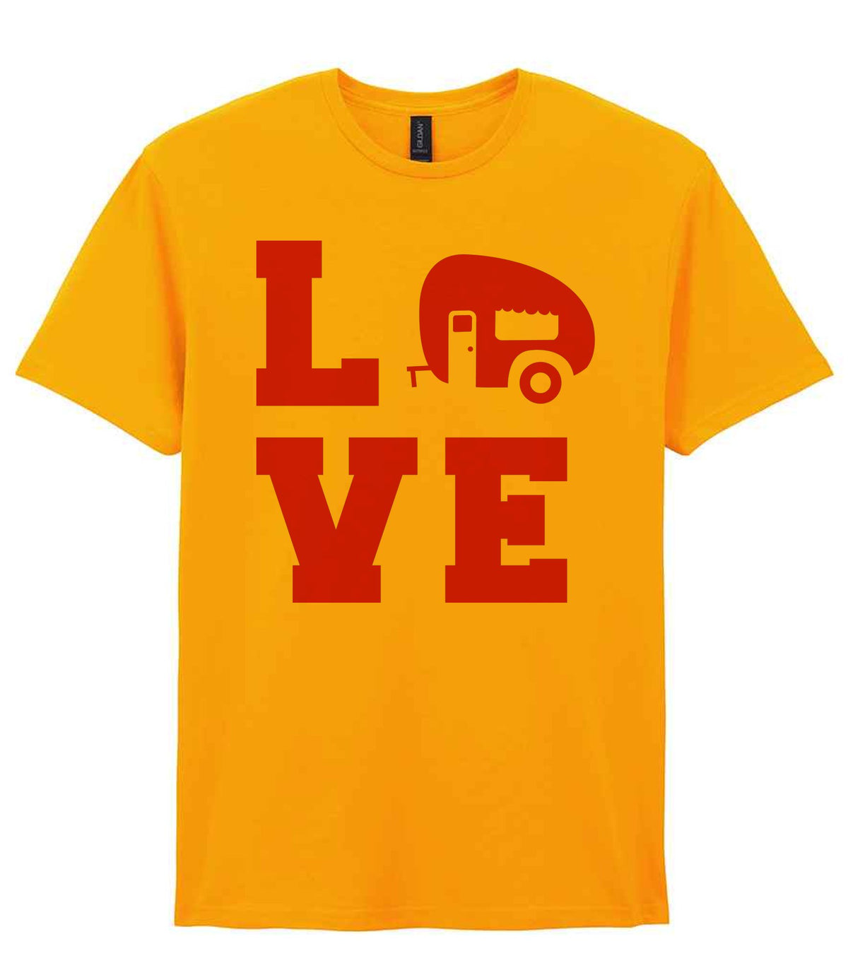 Love – Unisex T-Shirt in Gold with Red vinyl